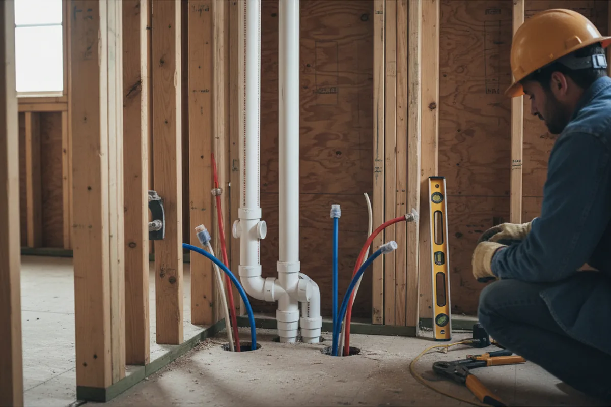 Drain and supply rough-in during Garbage Disposal Repair in Granville